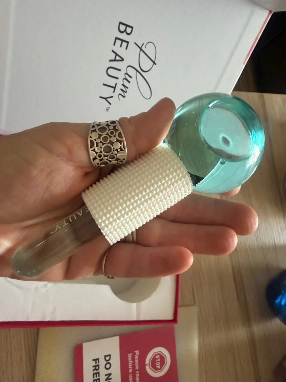 Blue Glass Cooling Facial Globes - Soothe & Depuff